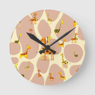 Horloge Ronde Giraffes