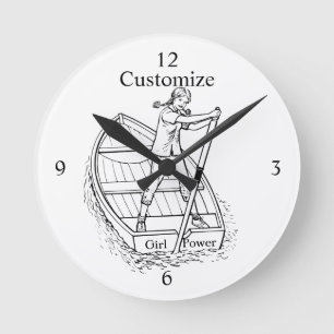 Horloge Ronde Girl Power Sculling Boat Thunder_Cove