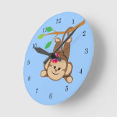 Horloge Ronde Girl Swinging Monkey (Angle)
