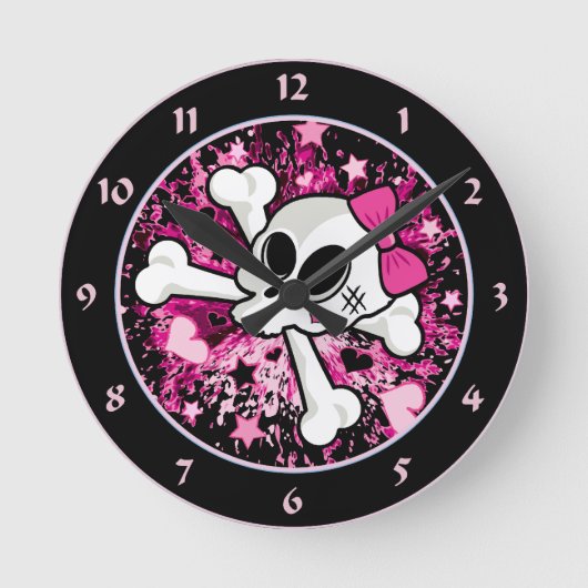 Horloge Ronde Girlie Skull (Recto)