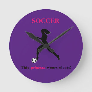 Horloge Ronde Girls Soccer - Cette princesse porte des fissures 