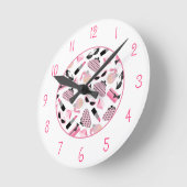Horloge Ronde Girly Pink Accessoires Clock (Angle)