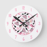 Girly Pink Accessoires Clock