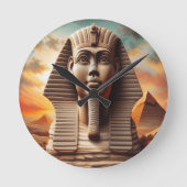 Horloge Ronde Giza Sphinx Head avec Pyramides Egypte Travel (Recto)