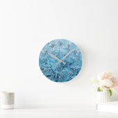 Horloge Ronde Glace d'hiver bleu (Maison)