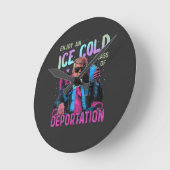 Horloge Ronde GLACE Profitez d'une glace froide (Angle)