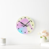 Horloge Ronde Glam Iridescente Étincelle Holographique (Maison)