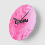 Horloge Ronde Glam Pink Girly Design (Angle)