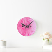 Horloge Ronde Glam Pink Girly Design (Maison)