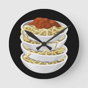 Horloge Ronde Glitch Food délicieux pâtes