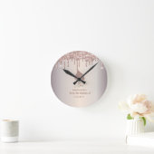 Horloge Ronde Glitter Whisk Rose Gold Glitter Drips Bakery    (Maison)