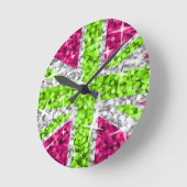 Horloge Ronde Glitz UK Lime clock (Angle)