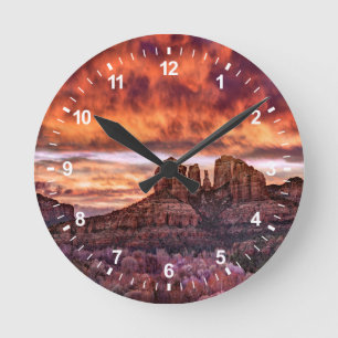Horloge Ronde Gloire de matin rose