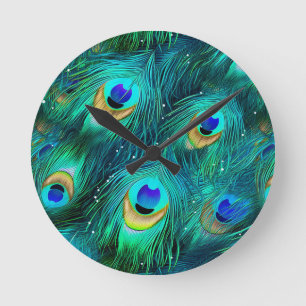 Horloge Ronde Gloire de paon