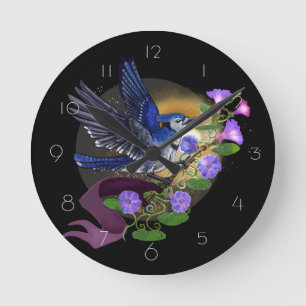 Horloge Ronde Gloire du matin Bluejay