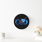 Horloge Ronde Glowing infinity with blue rose (Maison)