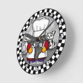 Horloge Ronde Gnome chef  (Angle)