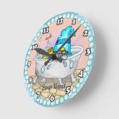Horloge Ronde Gnome de bain (Angle)