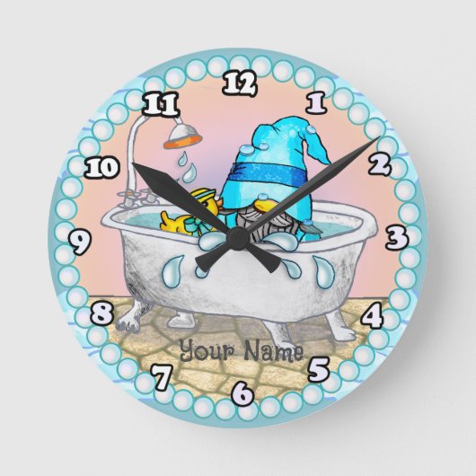Horloge Ronde Gnome de bain (Recto)