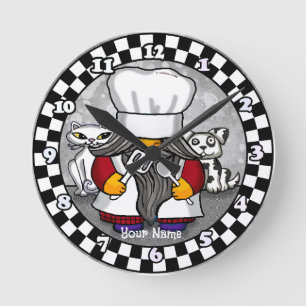 Horloge Ronde Gnome de chef 