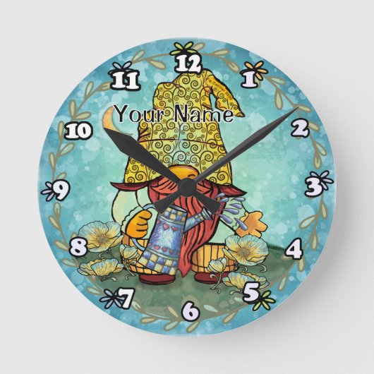 Horloge Ronde gnome de pavot (Recto)