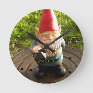 Horloge Ronde Gnome de trou d'homme