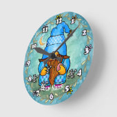 Horloge Ronde Gnome jouant des jacks (Angle)