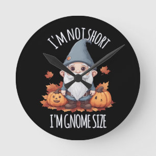 Horloge Ronde Gnome Mignon Fantaisiste en Automne