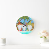 Horloge Ronde gnomes de plage (Maison)