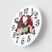 Horloge Ronde Gnomes du temps du vin (Angle)