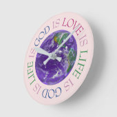 Horloge Ronde God is Love Is Life (Angle)