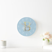 Horloge Ronde Gold Floral Letter "B" (Maison)