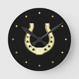 Horloge Ronde Gold Horseshoe