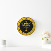Horloge Ronde Gold Lorraine Cross on Black /or Christian (Maison)