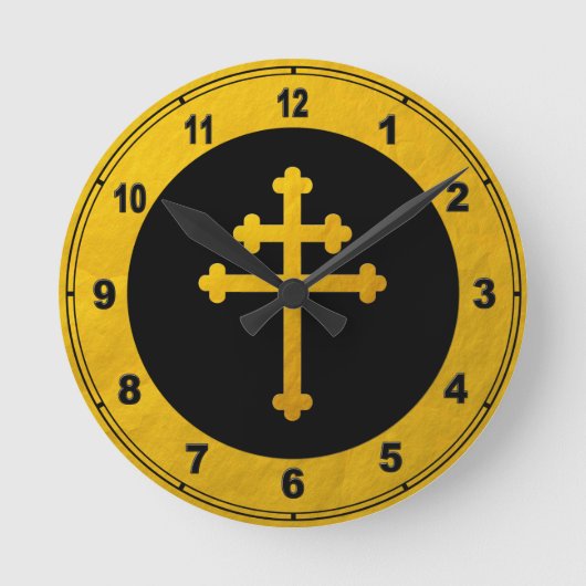 Horloge Ronde Gold Lorraine Cross on Black /or Christian (Recto)