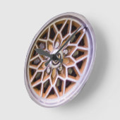Horloge Ronde Gold Mesh Alloy Wheel Clock (Angle)