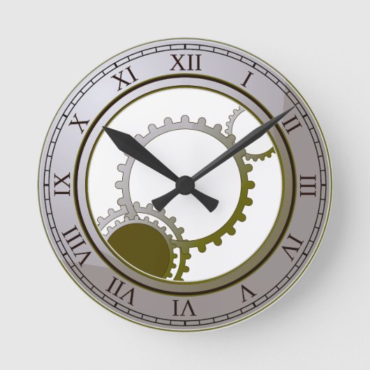 Horloge Ronde Gold steampunk wall clock (Recto)