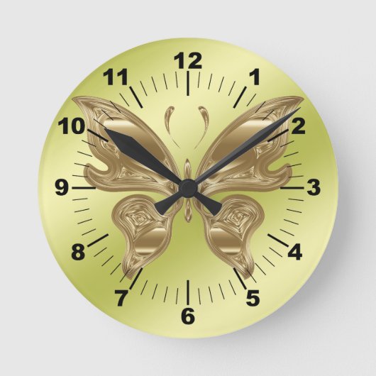 Horloge Ronde Golden butterfly (Recto)