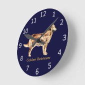 Horloge Ronde Golden Retriever (Angle)