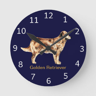 Horloge Ronde Golden Retriever