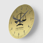 Horloge Ronde Golden Scales of Justice (Angle)