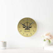 Horloge Ronde Golden Scales of Justice (Maison)