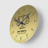 Horloge Ronde Golden Scales of Justice (Angle)