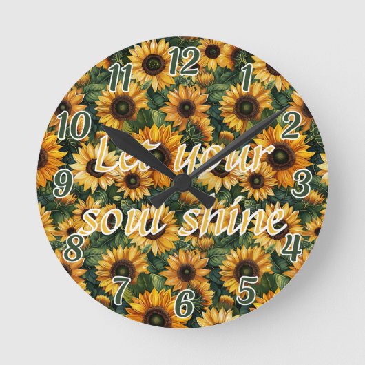 Horloge Ronde Golden Sunflower Bliss (Recto)