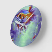 Horloge Ronde Goldfish under water aquarium (Angle)