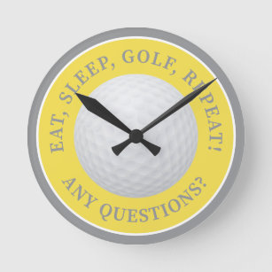 Horloge Ronde Golf Ball Sports Golf moderne Citation de golf Jau