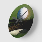 Horloge Ronde Golf Ball & Trou (Angle)