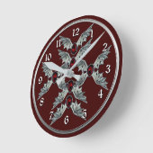Horloge Ronde Gothic Blood Stone Bat Wings Round 2 (Angle)