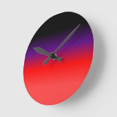 Horloge Ronde Gradient noir, pourpre et rouge (Angle)
