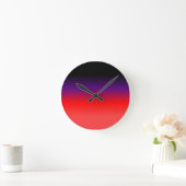 Horloge Ronde Gradient noir, pourpre et rouge (Maison)
